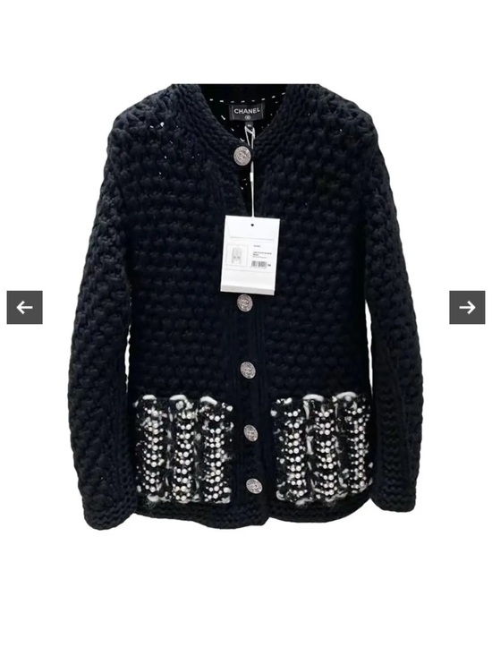 CHANEL Jackets & Blazers - CHANEL black wool 2022 22A FLORENCE PEARL KNIT Jacket black&multicolor sz 36 NWT